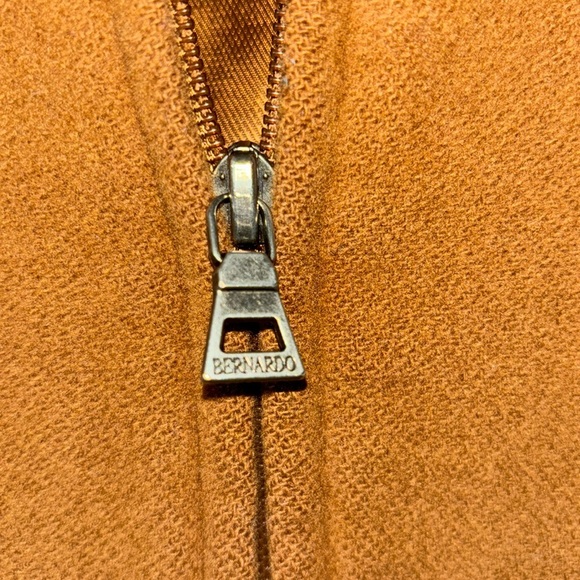 Bernardo Collection Brown Coat Jacket Wool Cashmere Zipper Classic Size Small - Picture 6 of 7